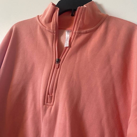 Fabletics Caterina mock neck half zip coral pullover size S - Picture 6 of 9